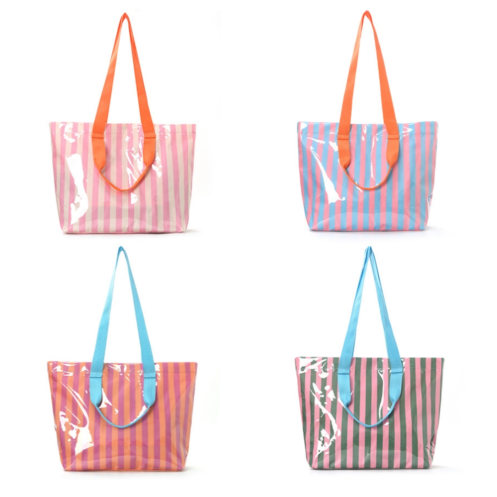 Women'S Reebok Bags - Kadınlar için Renkli Çizgili Tote Çanta