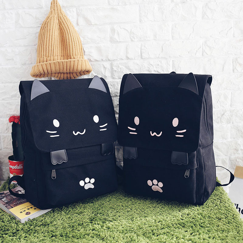 Mini Backpack Women - Japon aptal sevimli 3D kedi büyük