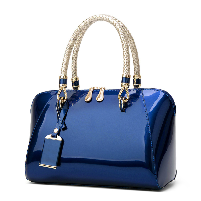 Women Bags Trend 2025 - Lüks tasarımcı çanta parlak deri Boston