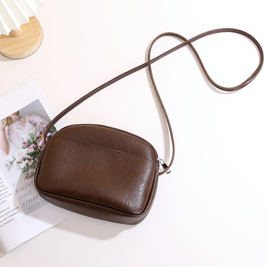 Women Bags Zip - Retro kadın basit yumuşak pu deri