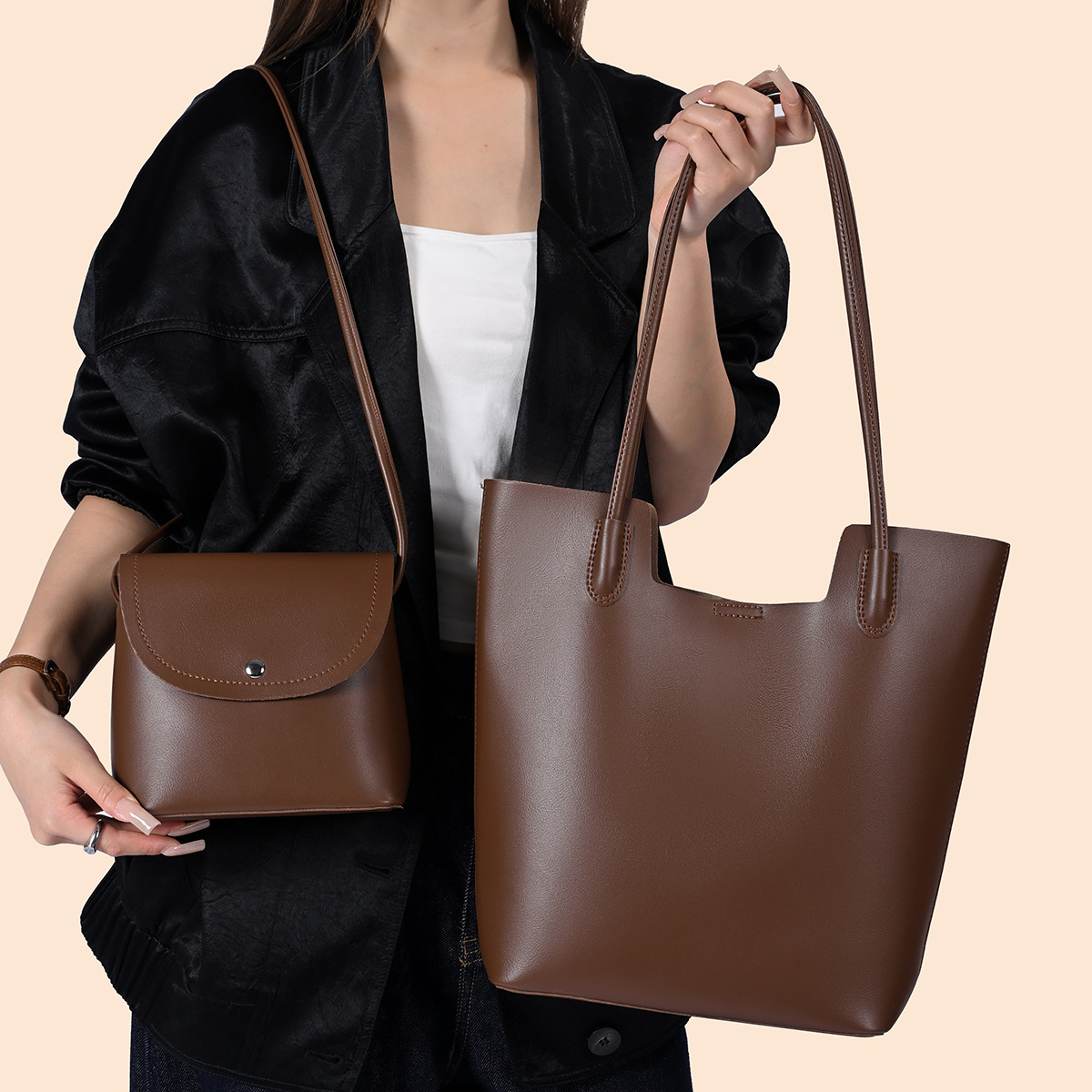 Women'S Bags Handbags - Kadınlar için PU Deri Omuz Çantaları,