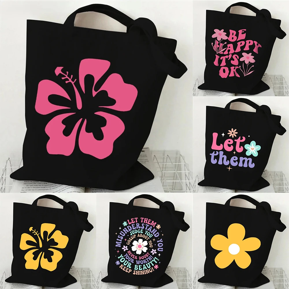 Women'S Reebok Bags - Çiçek Desenli Kanvas Tote Çanta İlham