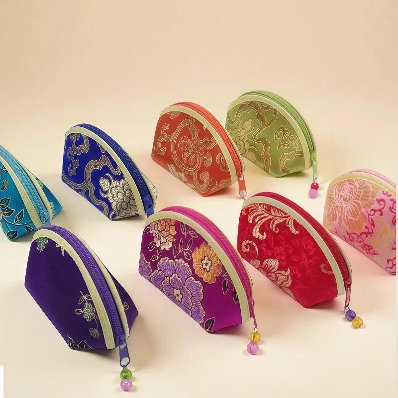 Women Bags Zip - Yumuşak Kumaş Fermuarlı Takı Çantası Nakış
