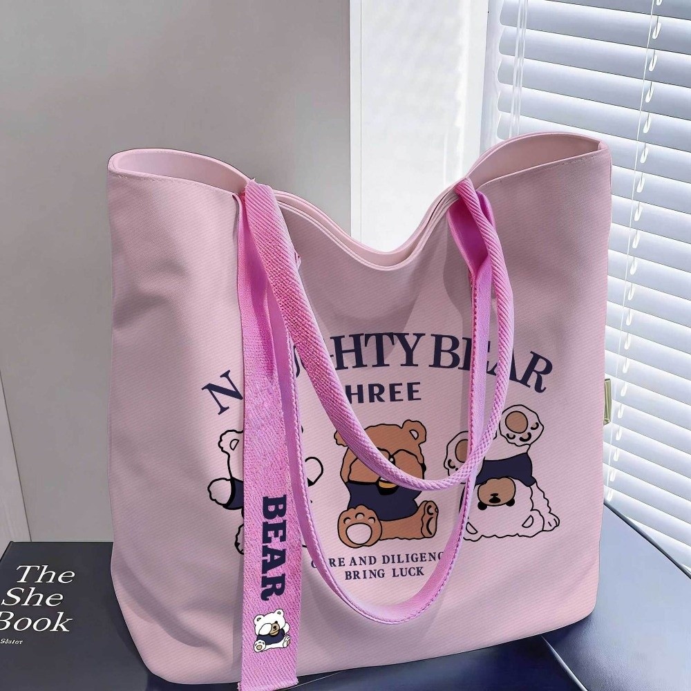 Women'S Reebok Bags - Sevimli Karikatür Kanvas Tote Çanta Yeniden