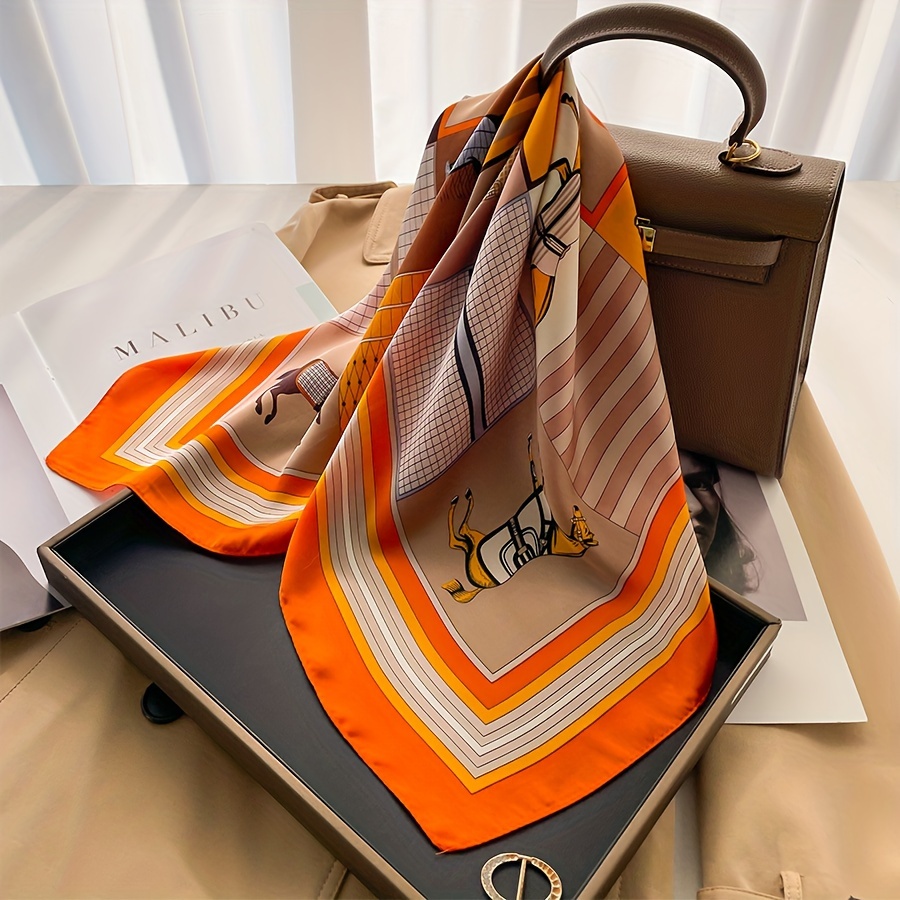 Lüks at desen ipek kare eşarp  - Women Bags Office incelemesi ve fiyatı
