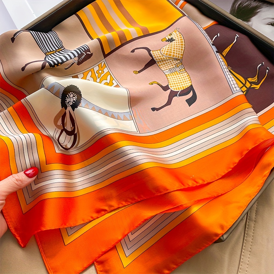 Lüks at desen ipek kare eşarp  - Women Bags Office incelemesi ve fiyatı