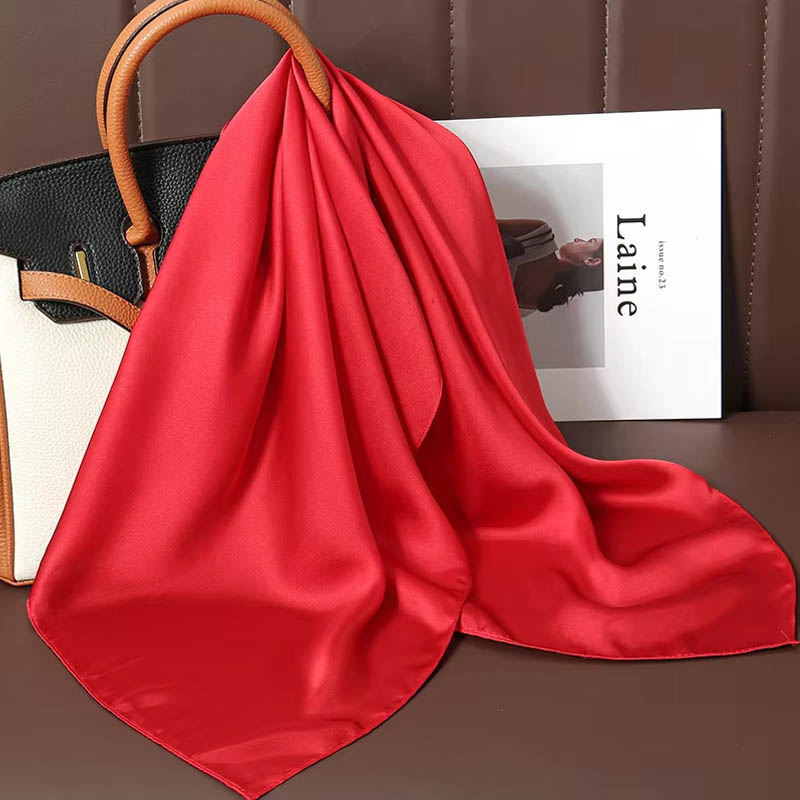 Lüks düz renk ipek kare eşarp  - Women Bags Office incelemesi ve fiyatı