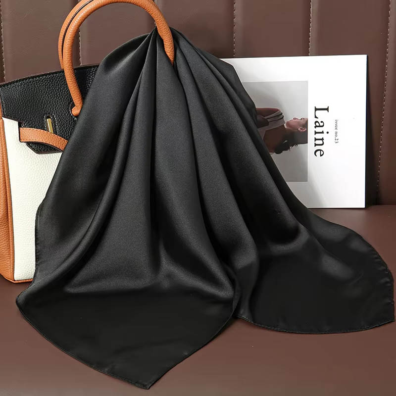 Lüks düz renk ipek kare eşarp  - Women Bags Office incelemesi ve fiyatı