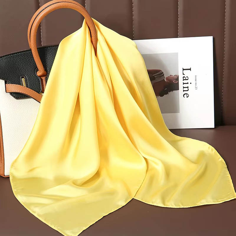 Lüks düz renk ipek kare eşarp  - Women Bags Office incelemesi ve fiyatı