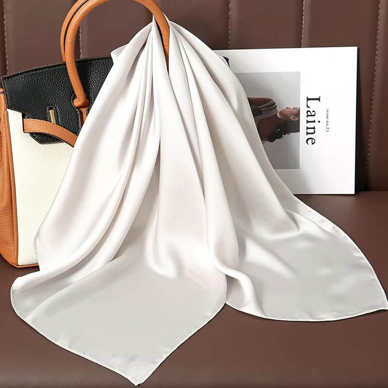 Lüks düz renk ipek kare eşarp  - Women Bags Office incelemesi ve fiyatı